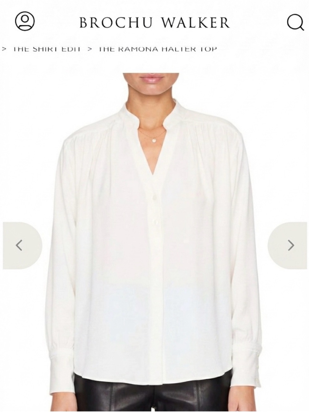Brochu Walker White Button-Down V-Neck Shirt